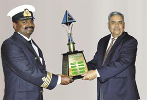 receiving the award for Shipping