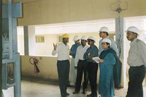 The team members having a look at the Berigai facility accompanied by personnel from Sanmar Speciality Chemicals Limited. 