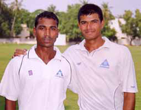 Kulamani Parida and S Badrinath, heroes of the last league match of the season.