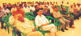 A section of the audience including (l to r) M Subramanian, U Prabhakar Rao, M Gopalakrishnan, S R Jagannathan, K Prem Kumar, R Ravichandran and T G Thyagarajan in the first row.
