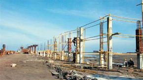 A view of the pipeline support structures