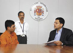Vijay Sankar, Hony.Consul for Spain in Chennai at the Spanish consulate office at the Sanmar headquarters