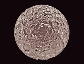 Shackleton crater in the south polar region of the moon
