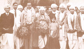 This photograph was taken at one of the earliest annual conferences of The Music Academy of Madras, founded in 1928