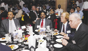 (From l to r): P Natarajan seen in the company of Ranjit Pratap, Chairman, Indo German Chamber of Commerce – Southern Region, Hans-Burkhard Sauerteig, Consul General, Federal Republic of Germany, Michael Pfeiffer, Chief Executive - Germany Trade and Invest, Berlin, during the dinner.