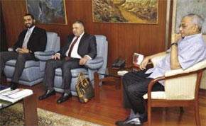 Dr Ahmed Delf and Ihab El-Fouly with N Sankar