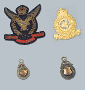 Medallions and badges of the RAAF cricket team of the 1940s