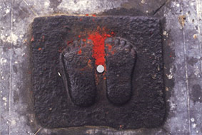 The Ramar paadam or Rama’s feet at Vedaranyam. According to mythology, Lord Rama stood on this spot on a reconnaissance visit to locate Ravana’s fort in Sri Lanka