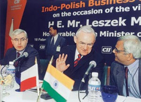 N Kumar CII Institute of Logistics - Prime Minister of Poland Leszek Miller - Indo-Polish business summit Bangalore - Andrzez Zdebski, Deputy Minister of Economy, Labour and Social Policy, Poland