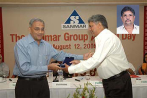 Bharath Reddy was named Employee of the Year for his excellent stewardship of the Sanmar cricket team