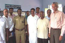 R Arumugam, Superintendent of
Police, Salem District and local
Panchayat leaders seen with
T AN Thenappan, Dr R Kumar,
Dr R Kailasam and
K Ramasubramanian of
Chemplast Sanmar Limited.