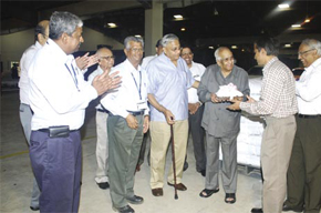 The first sample of PVC produced at the new facility was symbolically handed over by Shri K S Narayanan to the marketing department
